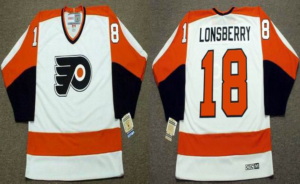 2019 Men Philadelphia Flyers 18 Lonsberry White CCM NHL jerseys